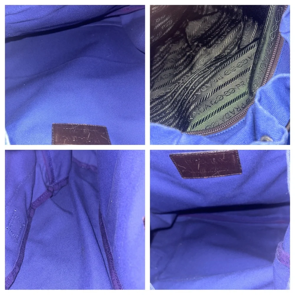 AUTHENTIC Prada Tessuto Nylon Bright Blue Double Buckle Backpack.